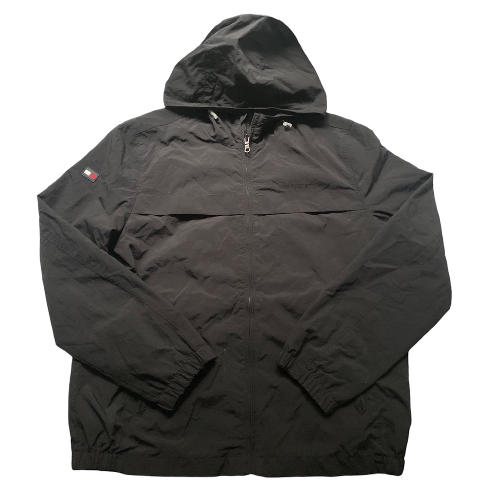 Tommy Hilfiger Windbreaker Zipper Jacket Medium Black